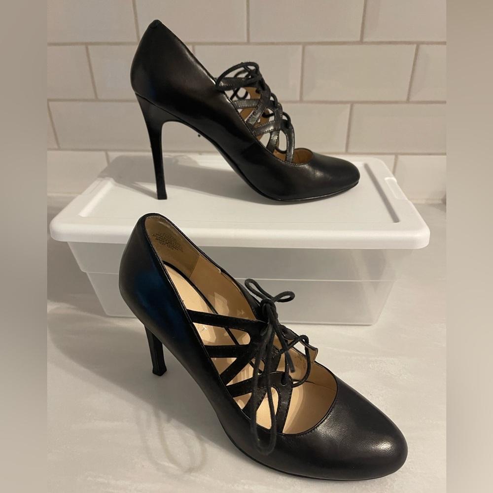 Nine West Black Heel with Straps Size 7.5